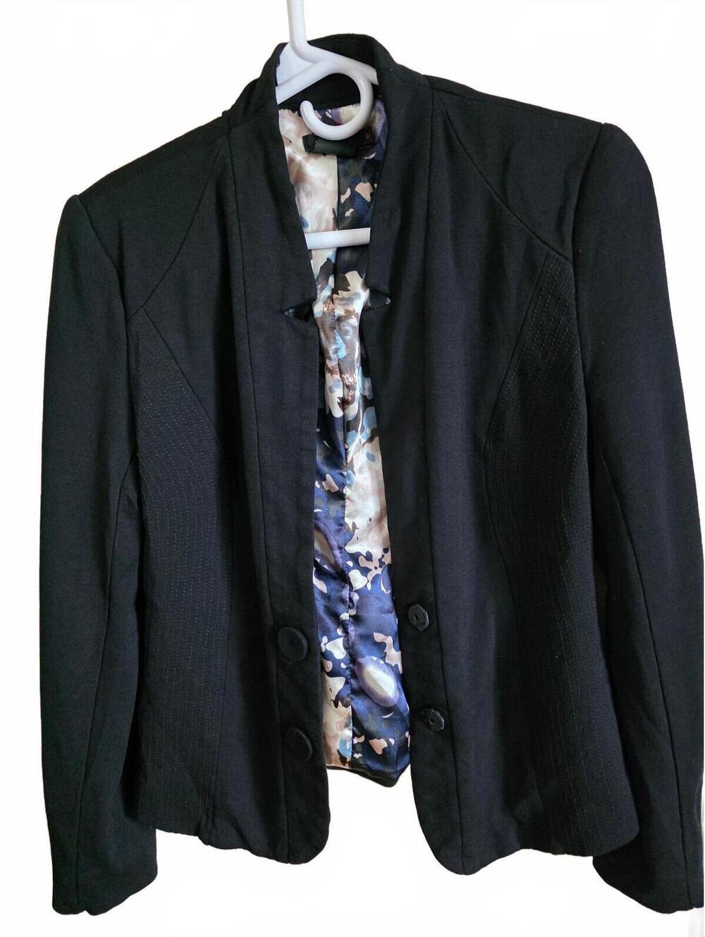DStudio Black Rayon Blend Blazer Jacket Size 6